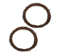 Amosfun 2pcs Natural Grapevine Wreaths DIY Rattan Floral Wreath Hoops for Christmas Wedding Holiday Craft Decorations Lightweight Rustic Vine Branch Garland