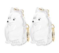 Amosfun 2pcs Plastic Bottle Keepsake Keychain for Dog Hair and Whiskers Storage with Visibility, Suitable for Handbag Or Desktop Decoration