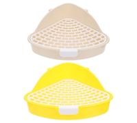 Amosfun 2pcs Plastic Litter Box for Small Animals and Pets Suitable Mesh with Filtering Base for Pet Training