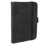 Amosfun 2pcs Pocket Notebook Small Notepad A7 Black Imitation Leather and Paper with Elastic Strap, Portable Lined Journal for Notes and DIY Planning,