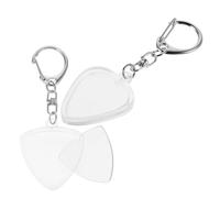 Amosfun 2pcs Portable Guitar Pick Case with Plastic and Metal Material, Effortless Opening Keyring Storage Box for Professional Guitarists on The Go, Space-Saving Pendant Style Design