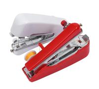 Amosfun 2pcs Portable Handheld Mini Sewing Machine, Manual DIY Stitch Tool for Home and Travel, Compact Red and White Lightweight Sewing Device