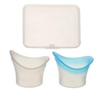 Amosfun 2pcs Portable Silicone Eye Wash Cups with Storage Box Easy to Carry and Zero Mess Fit Rim for Soothing Tired Eyes on Business Trips or Vacations