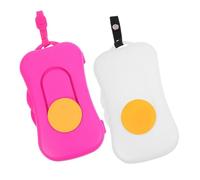 Amosfun 2pcs Portable Wipe Dispenser with Silicone Button Lightweight Stroller Pram Tissue Holder for Travel and Outdoor Use Compact Wet Wipes Case Yellow