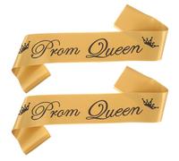 Amosfun 2PCS Prom King and Prom Queen Satin Sash Decorative Satin Sash Halloween Party Favor