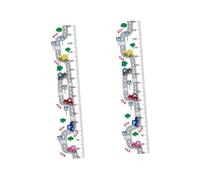 Amosfun 2pcs Removable Boys and Girls Height Sticker Wall Decor Fun Cartoon Characters Wall Decal for Playroom Nursery