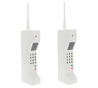 Amosfun 2pcs Retro Brick Cell Phone Prop Vintage Old Fashioned Telephone Model for Stage Decor Home Ornament Desktop Decoration