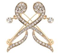 Amosfun 2pcs Rhinestone Music Note Brooch Pin Set with Pearl Accent, Metal Retro Musical Instrument Lapel Pins for Women’s Evening Dress and Holiday Jewelry