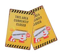 Amosfun 2pcs Road Closed for Maintenance Sign with Iron Material, Information and Easy Installation for Temporary and Maintenance Projects in Outdoor Parks and Public Restrooms