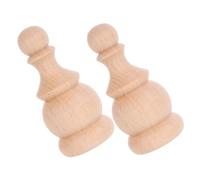 Amosfun 2pcs Roman Inspired Solid Wood Dowel Finials Decorative Unfinished Carved Bed Post and Staircase Tops DIY Craft Accessories with Natural Grain for Home Elegance