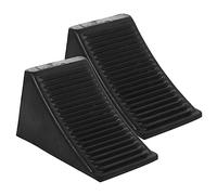 Amosfun 2pcs Rubber Wheel Chocks for Rv Trailer Motorcycle Travel Stabilizer Blocks Tire Chock Safety Parking Outdoor Use