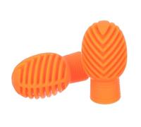 Amosfun 2pcs Silicone Drum Stick Sleeve Caps Drumstick Practice Tips Mute Damper Lightweight Elastic Texture Convenient to Carry Orange for Practice