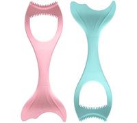Amosfun 2pcs Silicone Eyeliner and Eyelash Tool Set with Mascara Shield Eyelash Extension Aid for Precise Eye Makeup Pink and Blue Assist Tools for Women