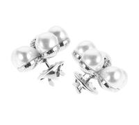 Amosfun 2pcs Silver Pearl Daisy Flower Brooch Pins Small Decorative Clothing Accessories for Women Scarf Clips Shawl Pins Lapel Badges Suitable for Shirts Dresses