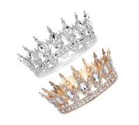 Amosfun 2Pcs Sparkly Rhinestone Tiara for Women and Vintage Headpiece for Weddings Prom and Parties Comfortable and Design