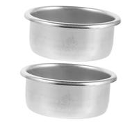 Amosfun 2pcs Stainless Steel Espresso Portafilter Basket with Fine Mesh Screen Reusable Coffee Filter Cups for Efficient Extraction and Easy Cleaning Compatible with Coffee Makers and Tea