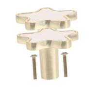Amosfun 2PCS Star Shaped Mini Handle Cabinet Pulls Vintage Metal Drawer Knobs for Living Room Wardrobes Closets with Screws Easy Installation Furniture Hardware