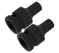 Amosfun 2pcs Stubby Triple Square Spline Socket for Brake Caliper Screws Impact-Ready Low Profile Spline Remover Tools with Ergonomic Grip for Precise Automotive Repair