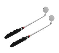Amosfun 2pcs Telescopic Vehicle Inspection Mirrors Flexible Swivel Round Auto Car Tool with Soft Textured Grip for Mechanics and Toolmakers