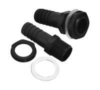 Amosfun 2pcs Threaded Bulkhead Fittings Water Tank Connector Adapter for Garden Hose and Aquarium Tubes Plastic Barrel Connector for Rain Barrel and Pool Systems