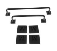 Amosfun 2Pcs Wall-mounted Plastic Towel Rack Self-adhesive No Drilling Bathroom Kitchen Towel Storage Shelf Black Holder
