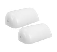 Amosfun 2pcs White Glass Bankers Lamp Shade Replacement Frosted Lampshade Covers for Table and Desk Lamps Soft Light Diffusion Shades for Office Library Study Lighting