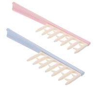 Amosfun 2pcs Wide Tooth Detangling Hair Combs for Women, Scalp Massage Styling Combs with Blue and Pink Handles, Suitable for Curly and Long Hair at Home Or Salon Use