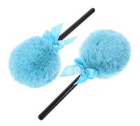 Amosfun 2pcs Women’s Powder Puff Makeup Pads for Loose and Pressed Setting Powder Soft Plush Velour Surface with Fluffy Handle Travel-friendly Face Applicator for Mineral and Body