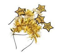 Amosfun 2pcs Year Headbands Glitter Star Hair Hoops Lightweight Comfortable Holiday Hairbands for Family Gatherings Years Eve Party Accessories