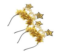 Amosfun 2pcs Year Star Headband Glitter Five Stars Design Lightweight Comfortable Festive Hair Accessories for Celebration Party Supplies