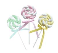 Amosfun 2sets Mixed Color Lollipop Cake Decor Simulation Candy Photo Props for Parties Weddings Celebrations Eye Catching Sweet Ornament for Cake Store Display 3pcs*2