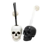 Amosfun 2sets Skull Aromatherapy Diffuser Tube Desktop Indoor Non-fire Essential Oil Diffuser for Home Decor Creative Incense Holder for Halloween Home Decor