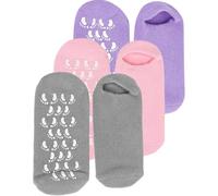 Amosfun 3 Pairs Gel Moisturizing Spa Socks for Women, Non-Slip Cotton Blend Foot Care Socks with Anti-Cracking Gel Dots, Warm and Supple Foot Covers for Dry and Cracked Skin