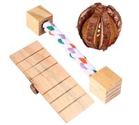 Amosfun 3 Pcs Pet Wooden Chew Small Pets Teeth Grinding Comfortable Play for Squirrel Chinchilla in Brown Khaki