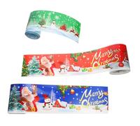 Amosfun 3 Rolls Christmas Cake Collar Wrapping Edge Food Grade Plastic Baking Surrounding Strip for Cupcakes Mousse Desserts Sanitary Cake Packaging Decoration