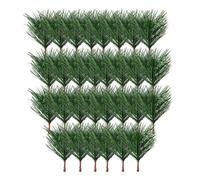 Amosfun 30Pcs Artificial Pine Branches Christmas Pine Needles Fake Pine Tree Branch For Flower Arrangement DIY Crafts Home Events Decor