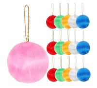 Amosfun 30Pcs Colorful Silk Ball Christmas Tree Ornaments Snowball Decor for Festive Celebrations Lightweight Chic Design for Holiday Decorations Random Color