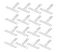 Amosfun 30pcs Extra Thick Stainless Steel Corner Braces T-Shaped Angle Bracket Support Heavy Duty Furniture Connector Rustproof Metal Mounting Hardware for Indoor Outdoor Use