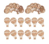 Amosfun 30pcs Hot Air Balloon Shape Wooden Pieces Ornament Creative Wooden Slices with Smooth Surface Light Weight DIY Material for Birthday Holiday Decorations