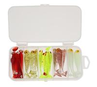 Amosfun 30pcs Life-like Soft Fishing Lures for Northern Pike and Walleye, Hand Painted Pvc Simulation Baits with Box, for Salty Water Fishing Random Color