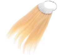 Amosfun 30pcs Natural Human Hair Samples for Salon Testing Hair Color Rings Set with 30 Strands for Dyeing Bleaching and Waxing Experiments for Professional Use