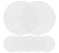 Amosfun 30pcs White Round DIY Plastic Mesh Sheets for Cross Stitch and Embroidery, Multi-Purpose Cuttable Grid Plates for Wool and Woolen Yarn Crafts, for Bag Model Projects