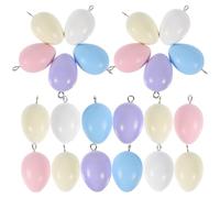 Amosfun 30pcs Wooden Egg Shape Beads DIY Hanging Easter Craft Charms for Jewelry Making and Seasonal Decorations Random Color