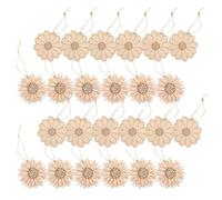 Amosfun 30pcs Wooden Sunflower Cutouts DIY Craft Kit, 15 Large Hollow Sunflower 15 Small Flower Wood Slices for Painting and Early Education Woodcraft Projects