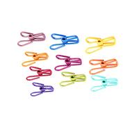 Amosfun 32pcs Clothesline Utility Clips Multifunctional Steel Wire Clips for Clothes Line Bag Sealing Paper Clothespin Dovetail Random Color