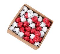 Amosfun 36Pcs Christmas Jingle Bells Set Small DIY Craft Bells Electroplated Decoration for Wreaths Trees Home Holiday Festive Adornment Red White