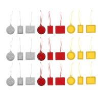 Amosfun 36pcs Felt Christmas Keepsake Photo Frames DIY Mini Ornament Display for Holiday Tree Decor Lightweight Festive Picture Holders in Red Gold Silver Seasonal Memory Frames for Xmas