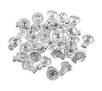 Amosfun 36pcs Silver Metal Candle Holder Clips for Christmas Tree Iron Flat Bottom Candlestick Clips for Stable Decoration Rustic Style Christmas Party Ornament