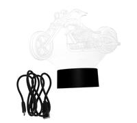Amosfun 3D Motorcycle LED Acrylic Night Light USB Lamp Black
