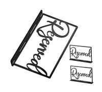 Amosfun 3pcs Acrylic Reserved Seating Signs for Wedding Ceremony and Reception Black Table Reservation Markers for Business Restaurant and Family Tables